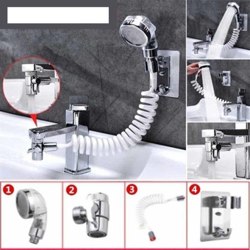 Ayarlanabilir Hortumlu Hareketli Banyo Mutfak Lavabo Musluk Duş Başlığı (4913)