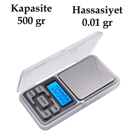 Dijital Hassas Elektronik Kuyumcu Cep Terazisi Tartı 500 gr /  0.1 gr (4913)