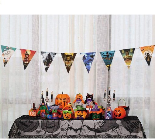 Cadılar Bayramı Halloween Flama Bayrak Banner Süs 8 li 3 Metre (4913)