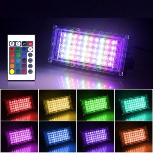 Kumandalı Led Işık Dış Cephe Aydınlatması Çok Renkli RGB Led Panel Işık PartiLed Aydınlatma (4913)