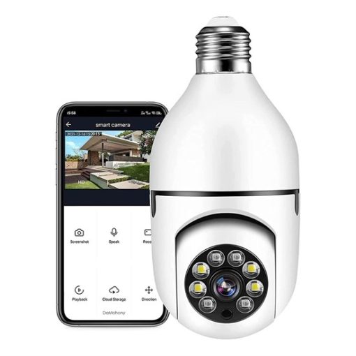 WiFi 360 Panoramik Ampul Kamera Gece Görüş Ses Akıllı Hareket Algılayıcı (4913)