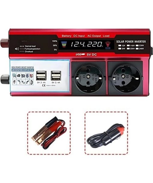 12v 2000w Modifiye Sinüs İnverter Araç Ve Güneş Enerjisi Uyumlu, Çift Usb, Çift Priz Ve Çakmaklık Epilons (4913)