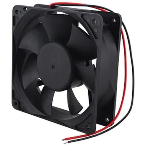 12X12 CM 12038HS 120X120X38MM 12 VOLT 0.25A  PLASTİK KASA FAN 2 KABLOLU SOKETLİ (4913)