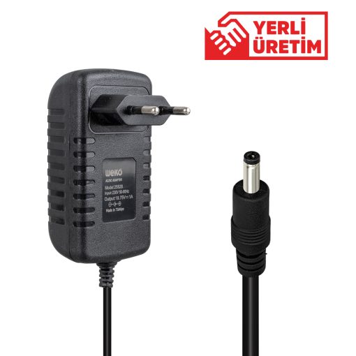 19.75 VOLT - 1 AMPER 4.0*1.35 UÇLU YERLİ ÜRETİM PLASTİK KASA PRİZ TİPİ ADAPTÖR (4913)