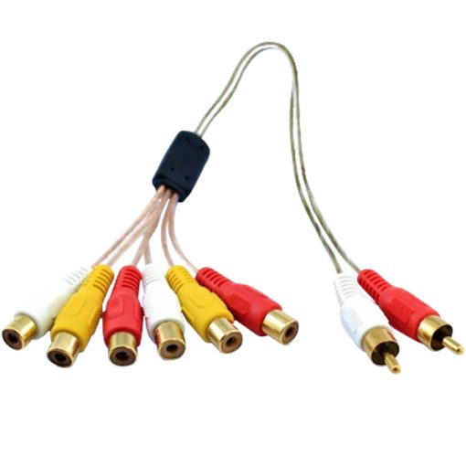 2 RCA ERKEK / 6 RCA DİŞİ 60 CM ŞEFFAF ARA KABLO (4913)