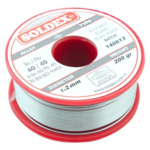 200 GR LEHİM KALIN 1,2MM SOLDEX  SN60 PB40 (4913)