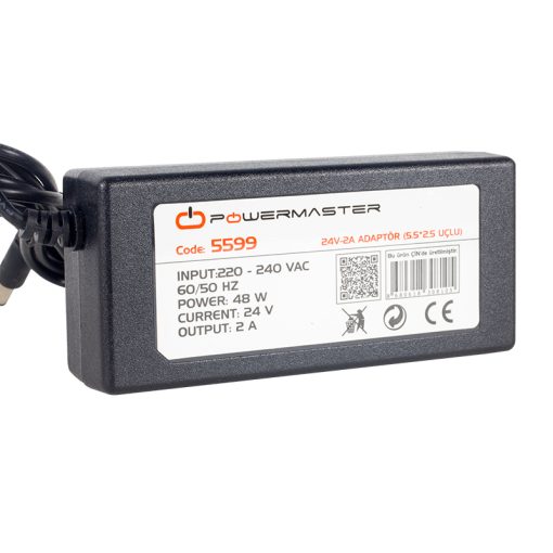 24 VOLT - 2 AMPER 5.5*2.5 UÇLU PLASTİK KASA MASAÜSTÜ ADAPTÖR (4913)