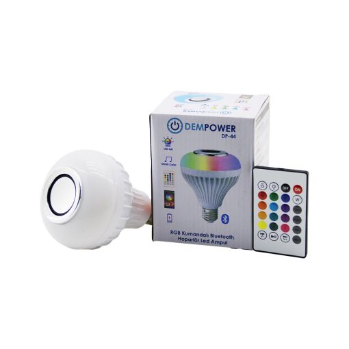 2IN1-KUMANDALI RGB LED AMPUL - BLUETOOTH HOPARLÖR MÜZİK ÇALAR LED-7W - HOPARLÖR-3W (4913)