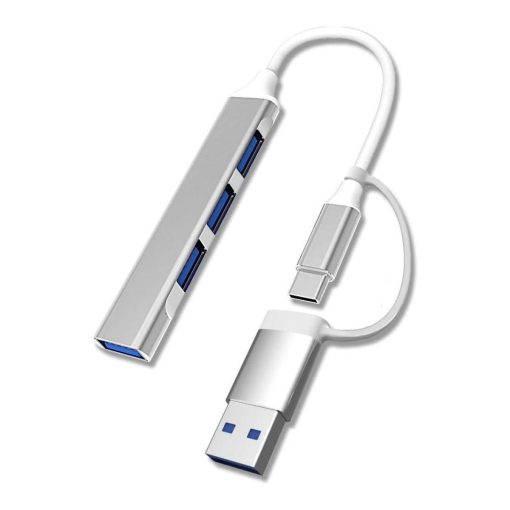 4 Port&apos;lu Bağlantı İstasyonu Ultra İnce USB Bölücü TYPE-C tipi Çoklu Arayüz Adaptörü Multi Usb Çoklayıcı (4913)