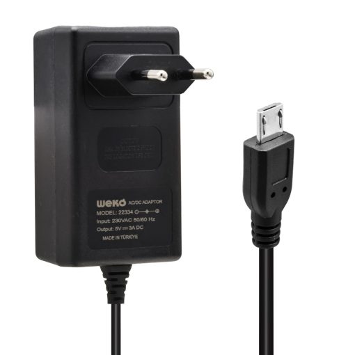 5 VOLT - 3 AMPER MICRO USB UÇLU YERLİ ÜRETİM PRİZ TİPİ ADAPTÖR (4913)