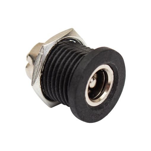 ADAPTÖR FİŞİ İÇİ METAL 12MM YUVARLAK SOMUNLU DC ŞASE 2.1MM  (IC-258C) (4913)