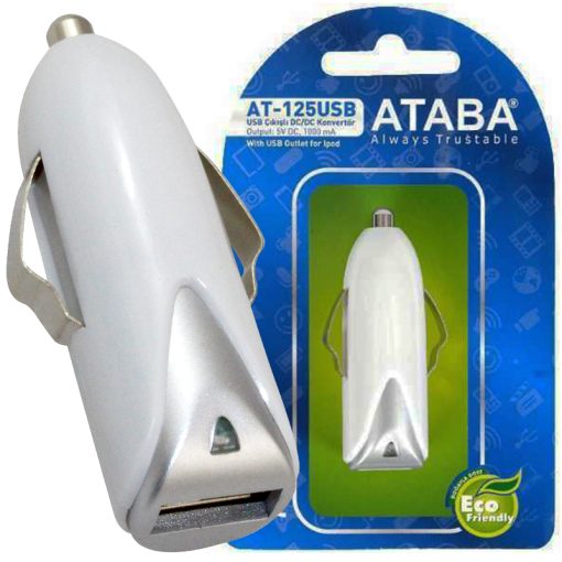 ATABA AT-125 USB 12V GRŞ.5 VOLT 1000 MA ARAÇ ÇAKMAK USB ŞARJ (4913)