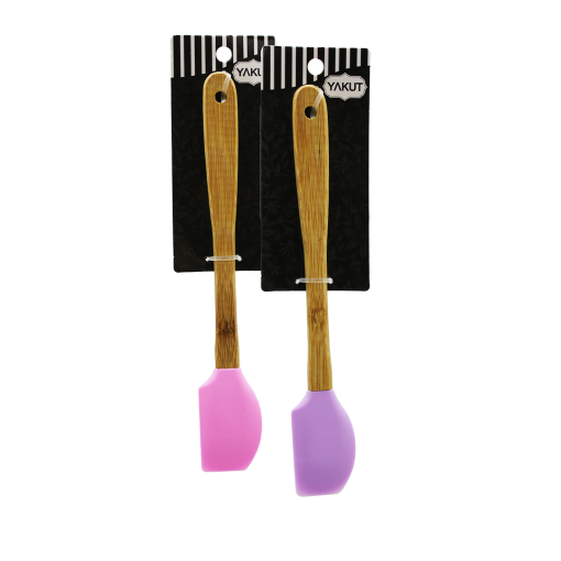 BAMBU AHŞAP SAPLI SİLİKON PASTA SPATULA (4913)