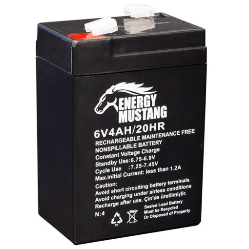 ENERGY MUSTANG 6 VOLT - 4 AMPER IŞILDAK AKÜSÜ (70 X 48 X 101 MM) (4913)