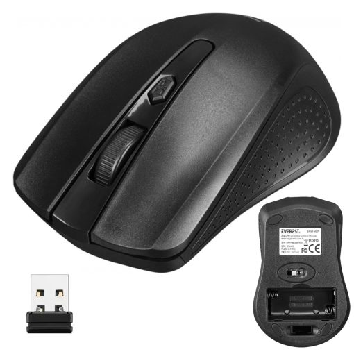 EVEREST SMW-487 USB SİYAH 2.4GHZ 1500 DPI OPTİK KABLOSUZ MOUSE (4913)