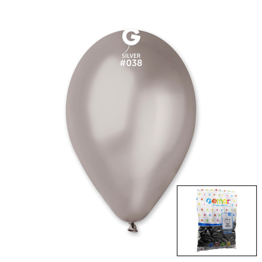 GM-110-38 METALİK - GÜMÜŞ BALON 11&apos;&apos; - 28CM - 100 PARÇA (4913)