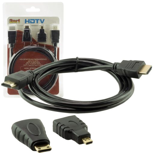 HDMI KABLO 1.5 METRE 3LÜ SET  (MICRO HDMI HDMI*MİNİ HDMI HDMI) (4913)