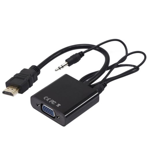 HDMI TO VGA ÇEVİRİCİ ADAPTÖR SES ÇIKIŞLI KUTULU (4913)