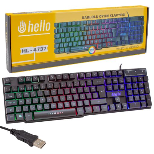 HELLO HL-4737 KABLOLU OYUNCU GAMING KLAVYE (4913)