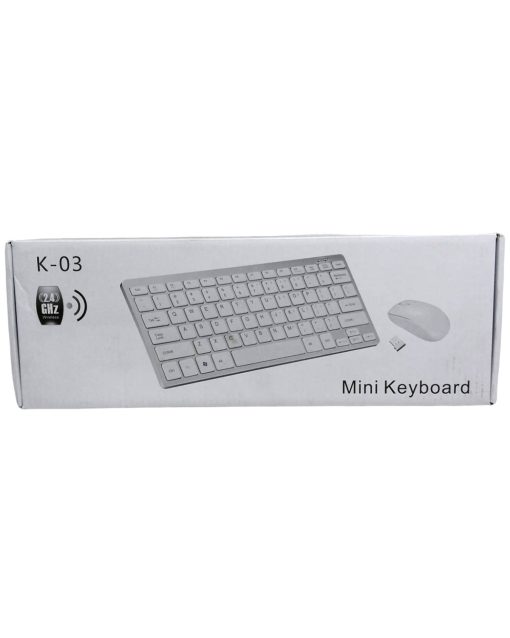 K-03 MİNİ BEYAZ WIRELESS KABLOSUZ KLAVYE MOUSE S PL-395 (4913)