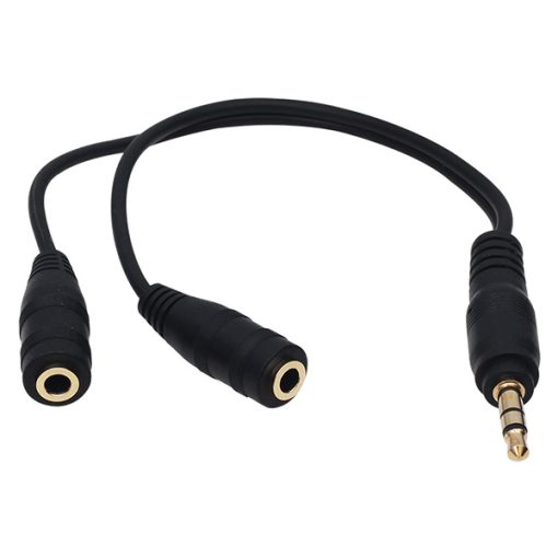 KULAKLIK ÇOKLAYICI 3.5 MM ERKEK/2 STEREO DİŞİ 20 CM Y KABLO (4913)