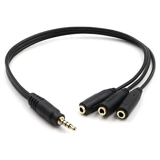 KULAKLIK ÇOKLAYICI 3.5 MM ERKEK X 1 / 3 STEREO DİŞİ X 3  - 30 CM Y KABLO (4913)