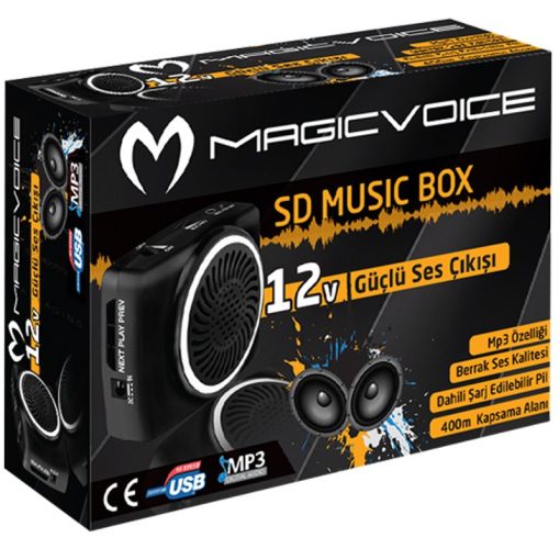 MAGICVOICE MV-17450 USB+SD KART GİRİŞLİ ŞARJLI MİNİ SEYYAR REHBER ANFİSİ (4913)