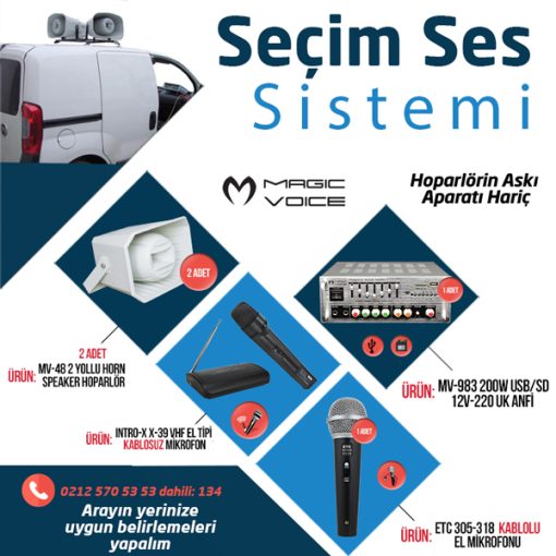 MAGICVOICE 2Lİ HORN HOPARLÖRLÜ SEÇİM SETİ (4913)