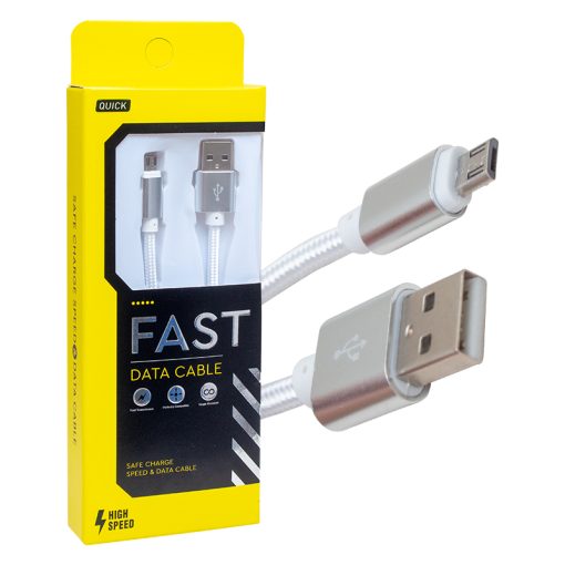 METAL ÖRGÜLÜ MICRO USB ŞARJ VE DATA KABLOSU (4913)