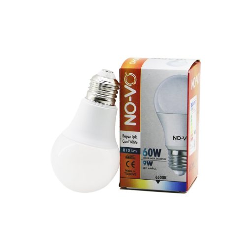 NO-VO 9W=60W E27 BEYAZ LED AMPUL 6500K - 810Lm (4913)