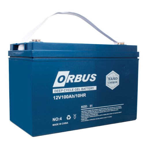 ORBUS 12 VOLT - 100 AMPER KARBON JEL TİP AKÜ (330 X 173 X 212 MM) (4913)