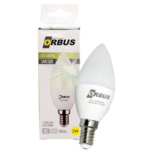 ORBUS ORB-5WS C37 5 WATT E14 400 LMN SARI TASARRUFLU AMPÜL (4913)