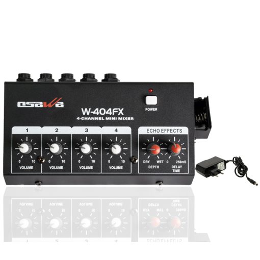 OSAWA W-404FX MİK GİRİŞ-1 LINE ÇIKIŞ EKOLU MİK ÇOĞALTICI 4 KANAL MINI MIXER 20 DB ADAPTÖRLÜ (4913)