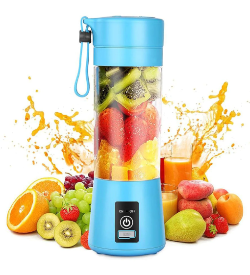 Portatif Taşınabilir El Blender 380 Ml Usb Şarjlı Mavi (4913)