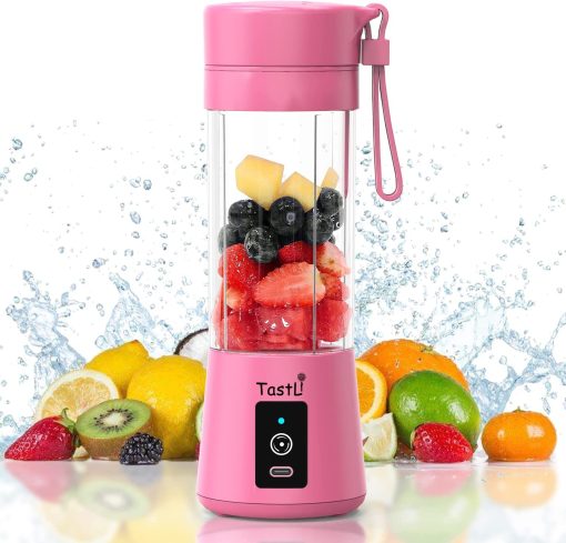 Portatif Taşınabilir El Blender 380 Ml Usb Şarjlı Pembe (4913)