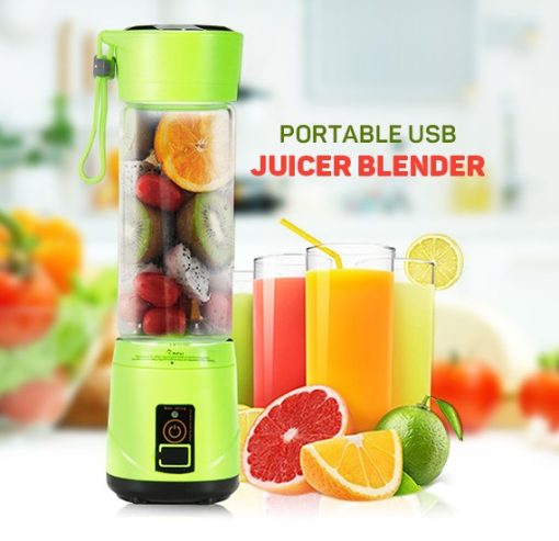 Portatif Taşınabilir El Blender 380 Ml Usb Şarjlı Yeşil (4913)