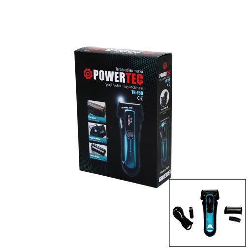 POWERTEC TR-150 ŞARJLI ÇİFT BIÇAK SIFIR SAKAL TRAŞ MAKİNESİ BIYIK DÜZELTME - YEDEK BAŞLIK (4913)