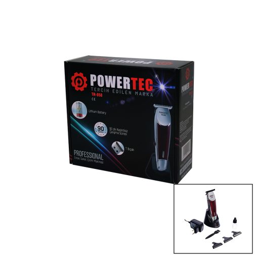 POWERTEC TR-658 SAÇ SAKAL ENSE ÇİZİM TRAŞ MAKİNESİ T BIÇAK (4913)