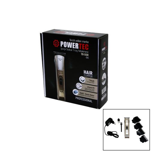 POWERTEC TR-558 ŞARJLI SAÇ SAKAL ENSE ÇİZİM TRAŞ MAKİNESİ T BIÇAK (4913)