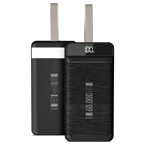 POWERWAY QC60 22.5W KABLOLU 3.0 60000 MAH SİYAH-BEYAZ POWERBANK (4913)