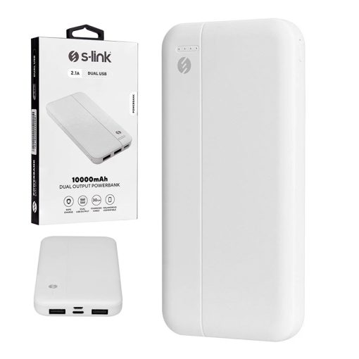 S-LINK IP-G10N BEYAZ MICRO+TYPE C GİRİŞLİ 10000 MAH TAŞINABİLİR ŞARJ CİHAZI POWERBANK (4913)