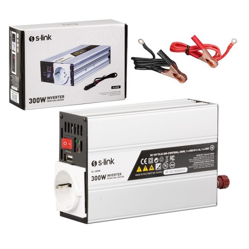 S-LINK SL-300W 300W DC12V-AC230V ÇAKMAKTAN POWER INVERTER (4913)