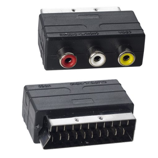 SCART ADAPTÖR İN MİNİ  (SCART ERKEK-RCA DİŞİ ARA ADAPTÖR) (4913)