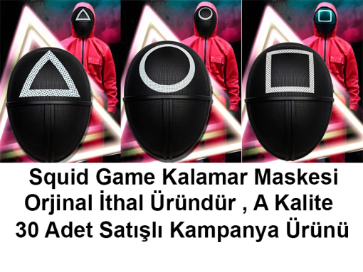 Squid Game Maskesi 3 Model Toplam 30 Adet İthal Orjinal A Kalite Maske - Kampanya Ürünü (4913)