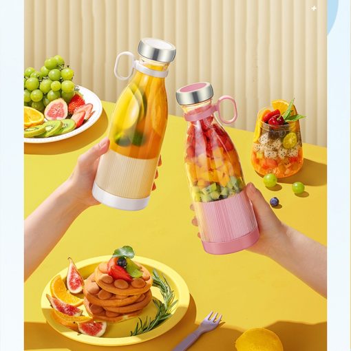 Taşınabilir Blender, Taşınabilir Mini Hızlı Blender 350ml Meyve Sıkacağı Kupası, Kablosuz Şarjlı, Smoothie Milkshake Suyu Bebek Maması için 4 Bıçaklı (4913)