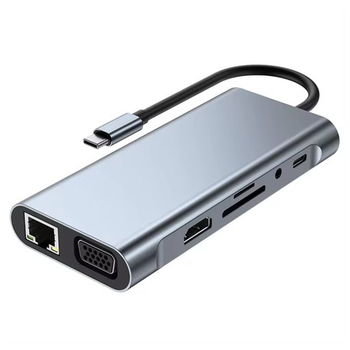 TYPE-C TO HDMI 10IN1 ÇOK FONKSİYONLU ÇEVİRİCİ ADAPTÖR DOCK STATION (4913)