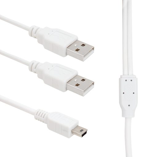 USB 2 X ERKEK - MİNİ USB 5 PİN (2.0V) 1.5 METRE KABLO (4913)