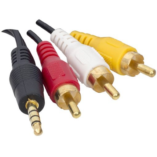 UYDU ALICISI AV KABLO 3.5 MM ST E / 3 RCA KABLO 1.2 METRE UZUN JACK ELEKTROMER (4913)