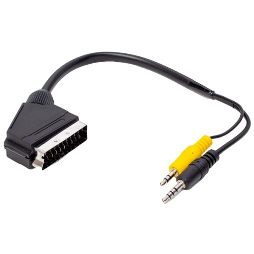 UYDU ALICISI AV KABLO 3.5 MM STEREO ERKEK/SCART KABLO 35 CM UZUN VE KISA JACK BİR ARADA (4913)