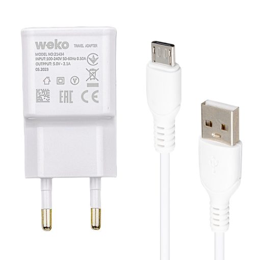 WK-21434 S6 2.1 AMPER ŞARJ BAŞLIK ADAPTÖRÜ + MICRO USB KABLO(NO:3) (4913)